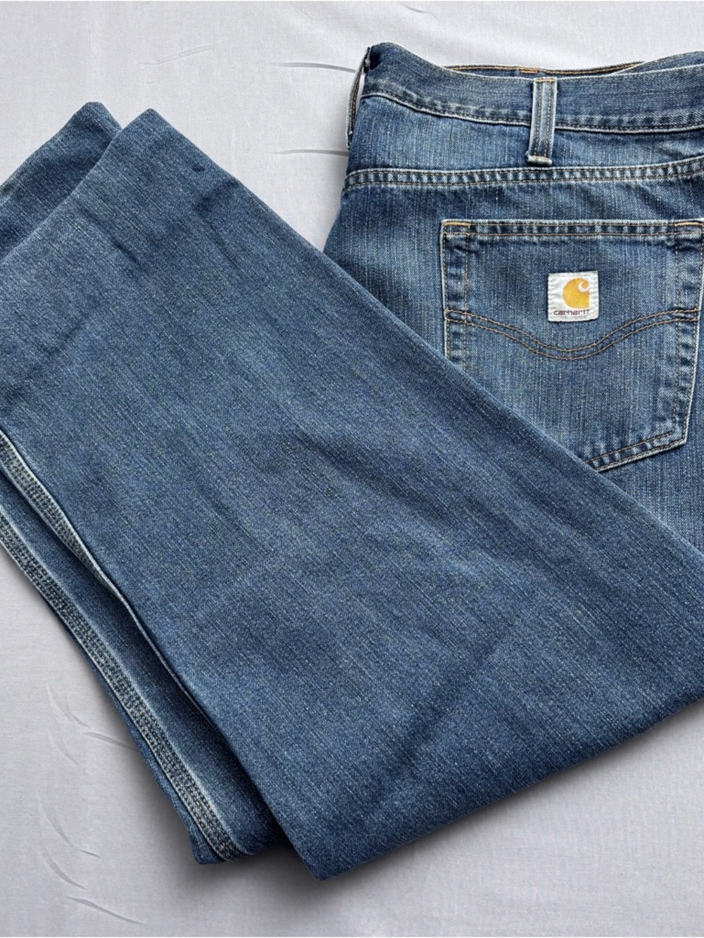 Carhartt Relaxed Fit Straight Blue Denim Jeans Men's Medium Wash 5-Pocket 40x30